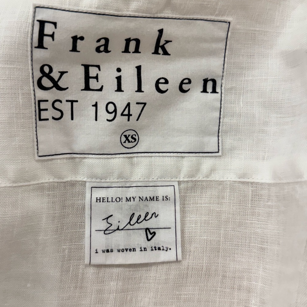 Frank & Eileen “Eileen” White Linen button up shirt - Picture 2 of 3